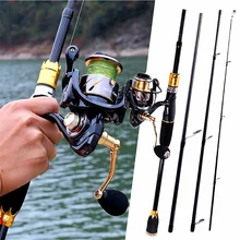 Sougayilang Spinning Fishing Rod Combo- Portable Fishing Rod With 13+1 BB Spinning Fishing Reel