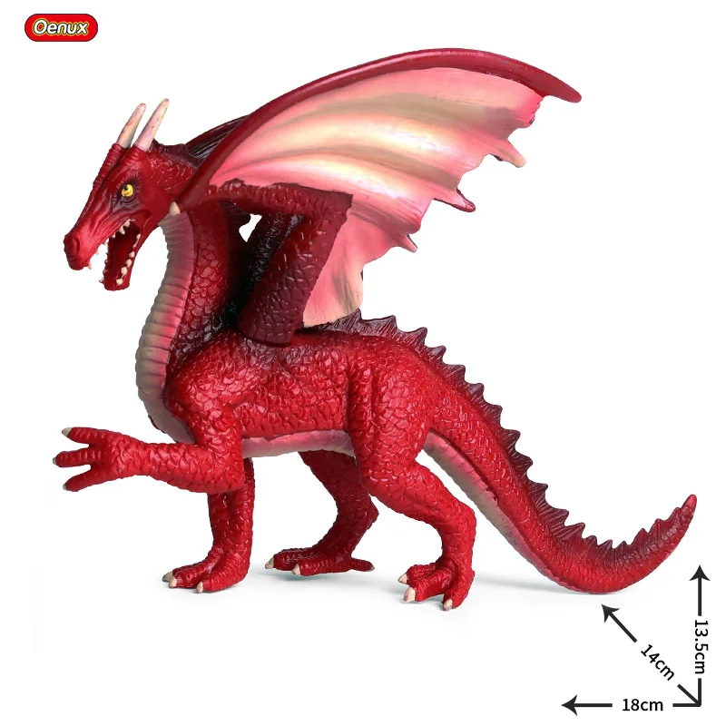 Oenux дикарь магический Дракон Моделирование Китайский дракон Smaug Фигурки ПВХ реалистичные фигурки Развивающие детские игрушки подарок - Цвет: Without Box