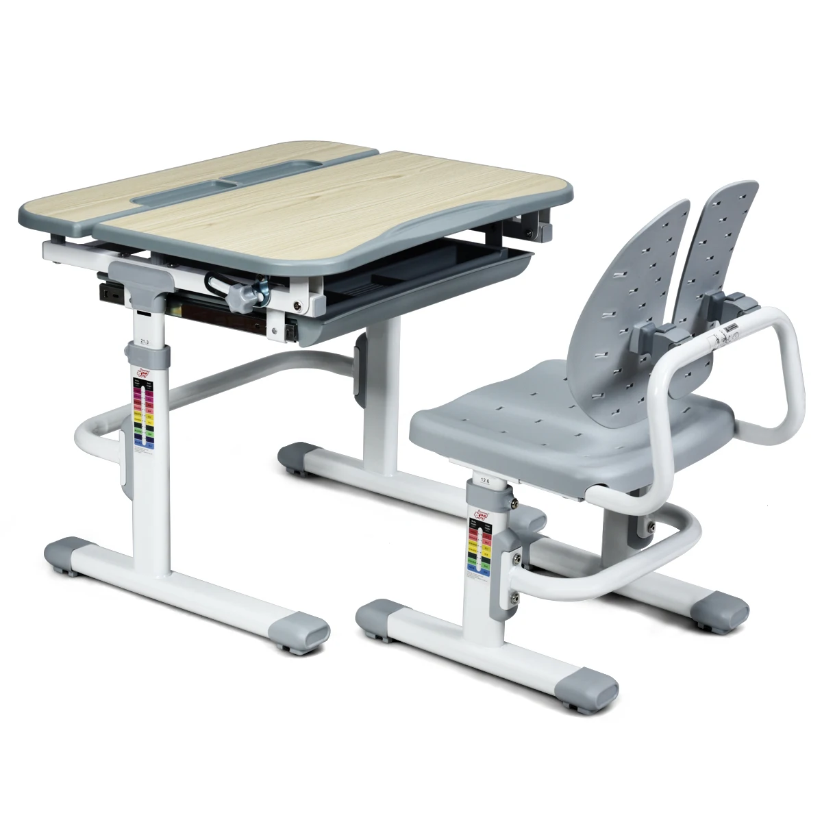 

Costway Children Desk Chair Set Adjustable Study Table Drawer