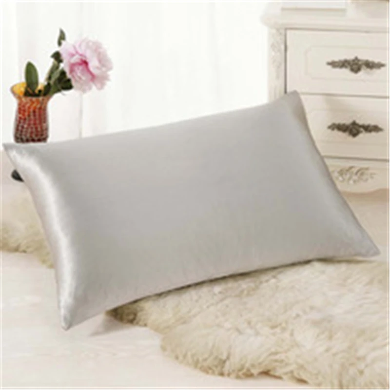 

1Pair Rectangular Diverse colors pillowcase Rectangle Cushion Cover Silk Throw Pillow Case Pillowcase