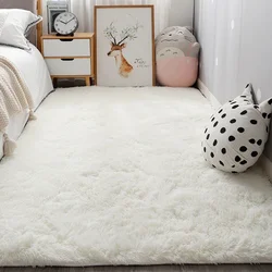 Custom Nordic Ins Bedroom White Plush Bedside Rug Living Room Thick Mats Suitable For Home Decoration Boy Crawling Carpet