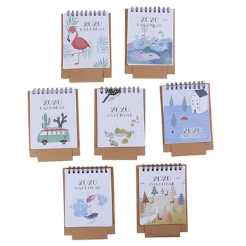 

2020 Hand Drawing Fresh Cartoon Mini Flamingo Desktop Paper Calendar Dual Daily Scheduler Table Planner Yearly Agenda Organizer