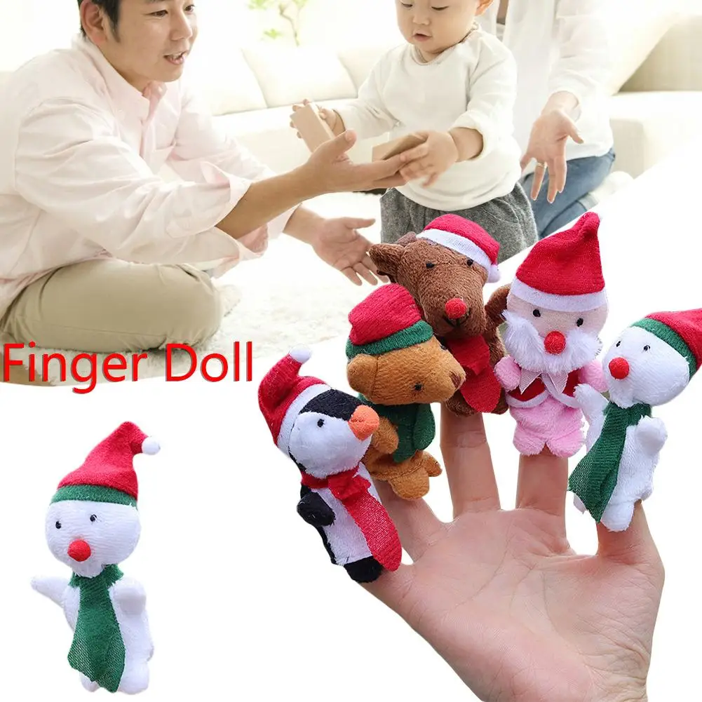 Пальцевые Санта Клаус друзей палец мягкие игрушки для детей Детский благосклонность куклы для маленьких мальчиков и девочек 5 шт./компл