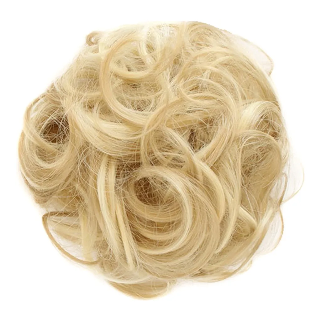 Женская тиара атласные вьющиеся грязные волнистые волосы булочки для наращивания эластичные волосы галстук парик для волос повязки для волос модное кольцо-повязка для волос - Цвет: As Shown