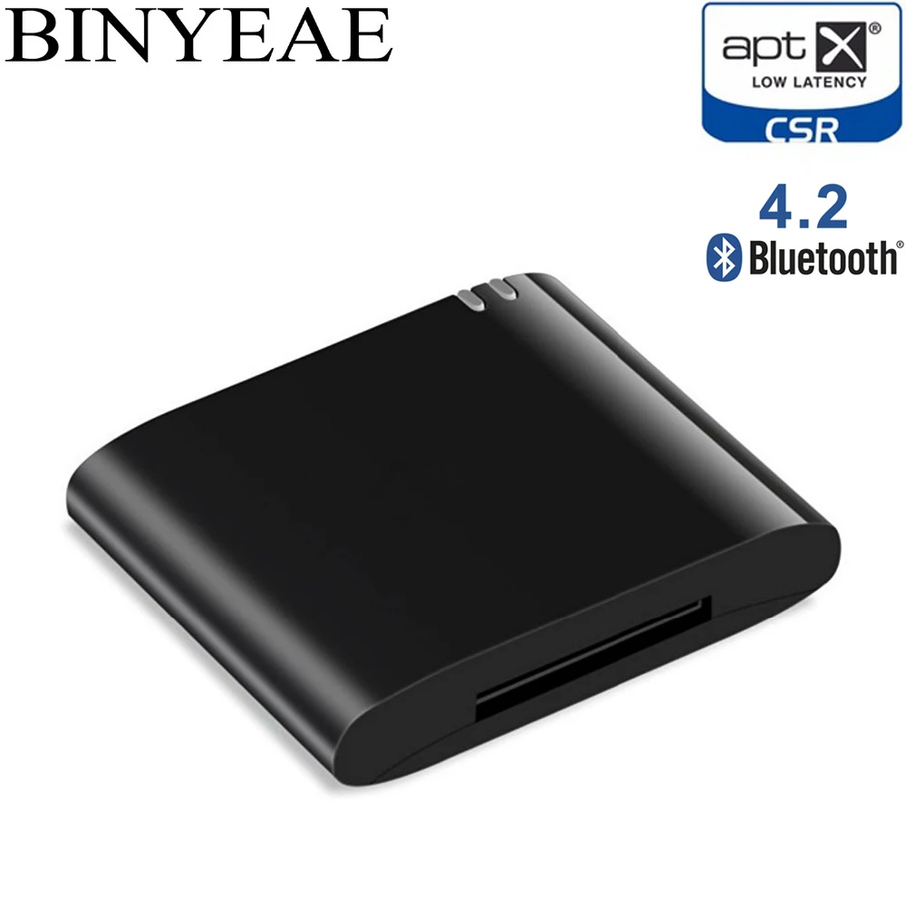 Black Bluetooth 4,2 Aptx низкая задержка A2DP 30 Pin стерео аудио адаптер музыкальный приемник для Philips DS1200 DS3000 DS3510 30Pin динамик - Цвет: Black