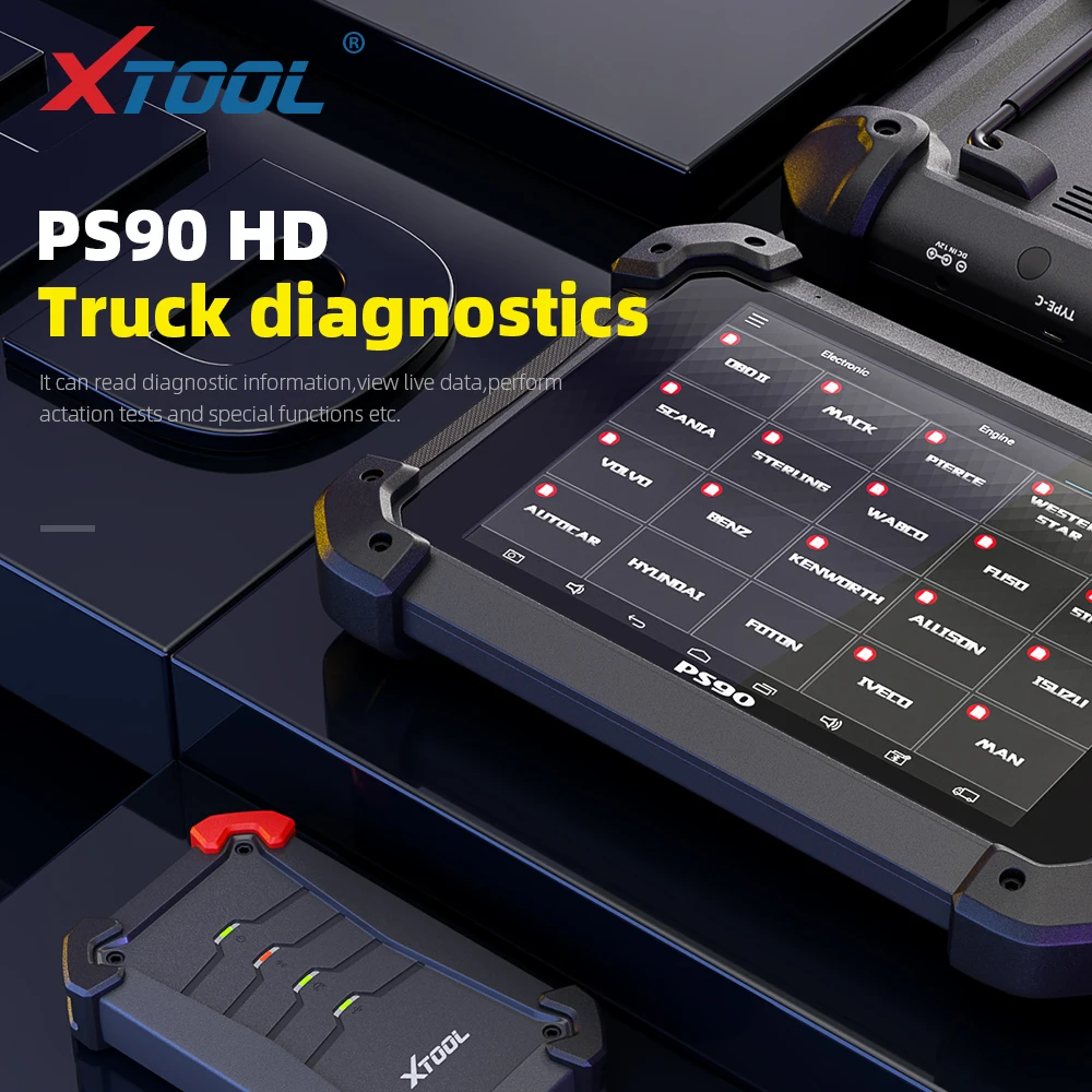 OBD2 оригинальный XTOOL PS90 HD автомобильный грузовик диагностический инструмент для