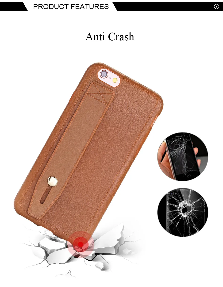 Vintage Case For iPhone 6 6S 7 Plus 5 5S SE Cover Flexible Hand Holder kickstand Leather Grain Silicone Cover For iPhone 6 6s 7 (2)