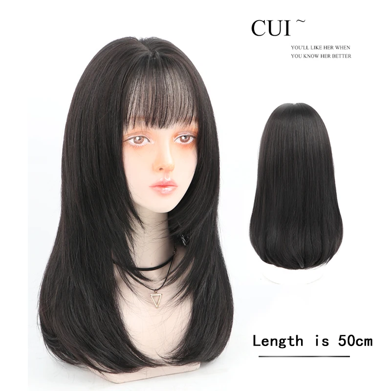 

Synthetic Bob Wigs For Women Short Bob Wig With Bangs Fake Hair Extension Black Pink Purple Wig Heat Resistant Hair