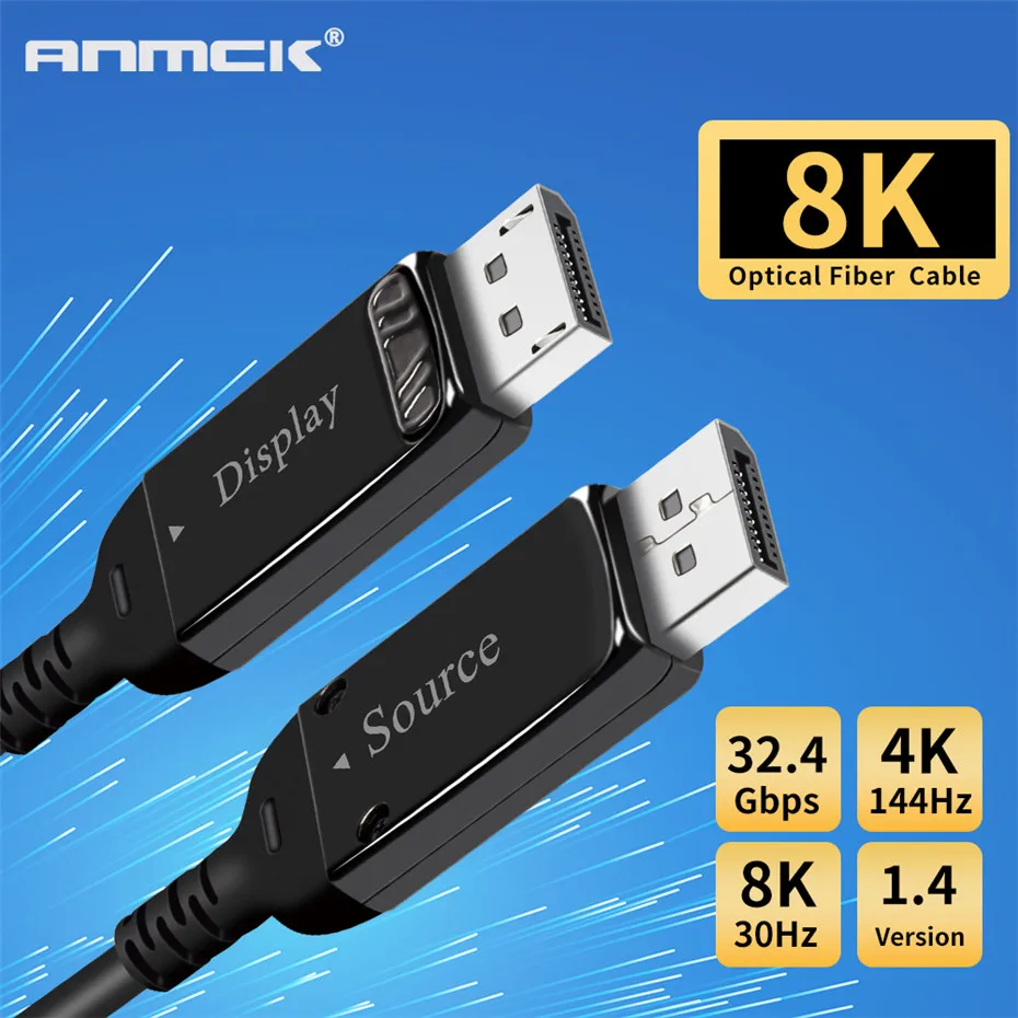 Порт дисплея 1 4 оптоволоконный кабель 8K 30 Гц 4K 144 Ultra HD 32 Гбит/с DP Male к 10 м 15 20 порт |