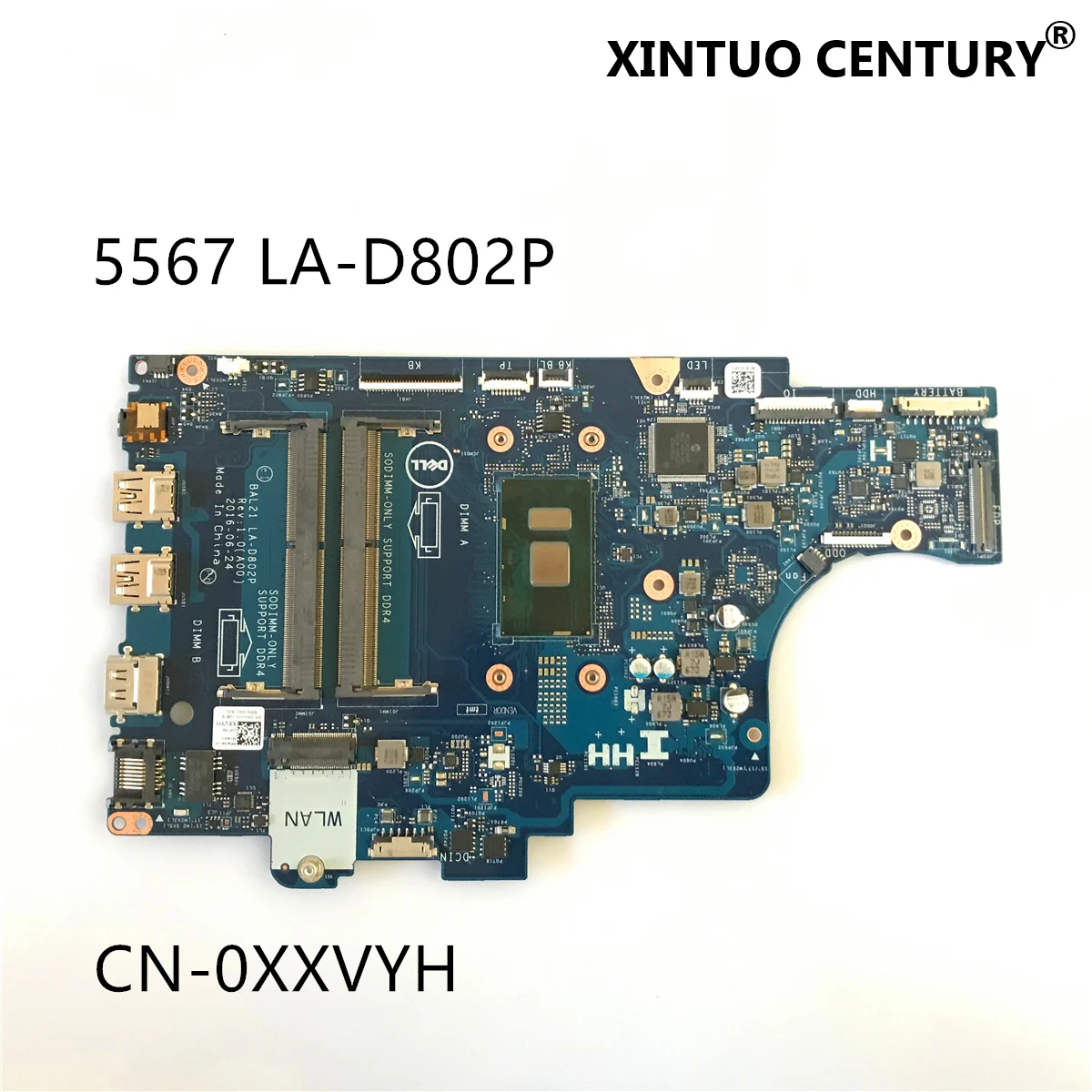 CN-0XXVYH 0XXVYH LA-D802P для Dell Inspiron 5567 материнская плата портативного компьютера с SR2UW I3-6006U