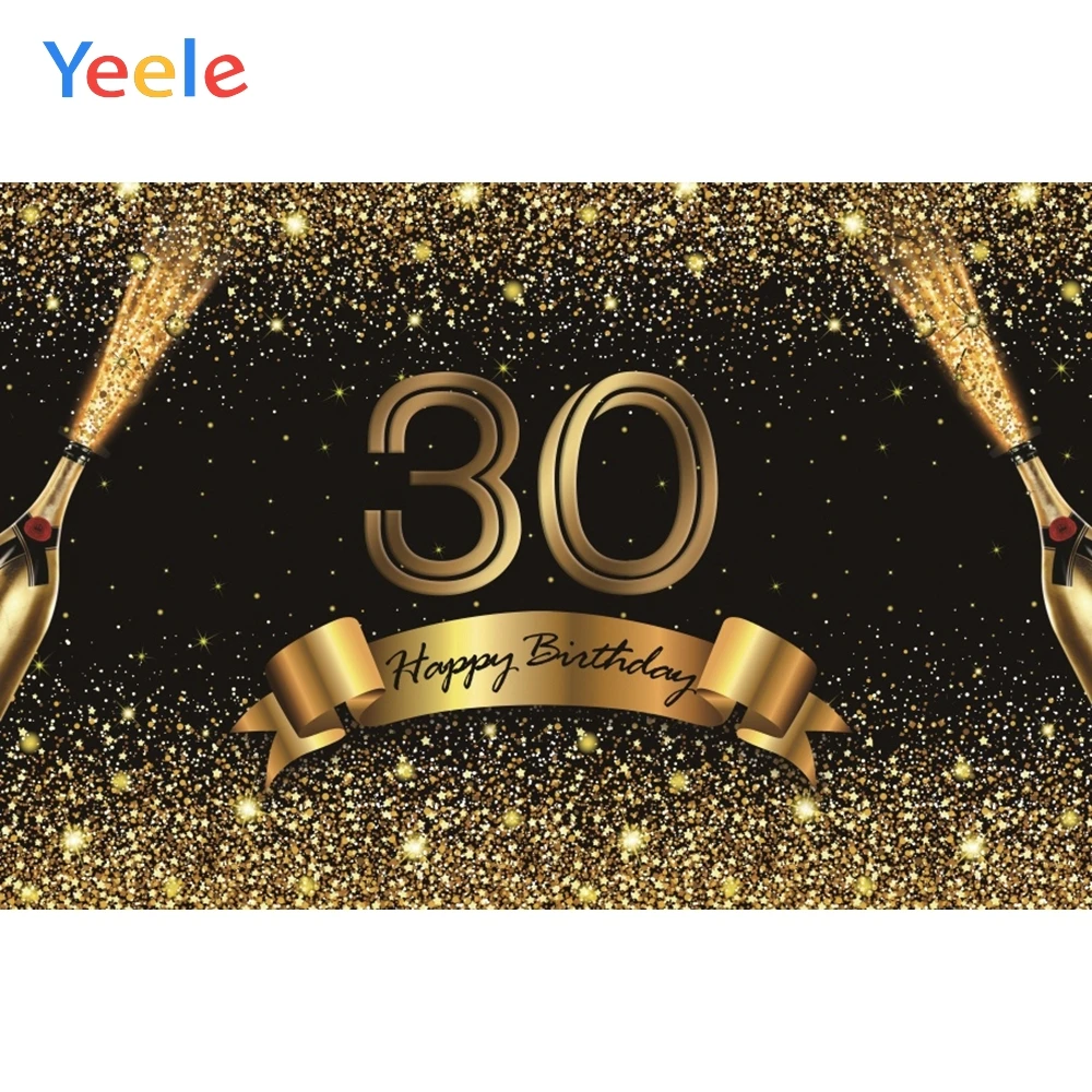 

Photophone 30th 40th 50th 60th Party Birthday Gold Dot Decor Photo Backdrops Custome Photographic Backgrounds For Photo Studio