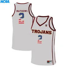 Новое поступление высокое качество USC троянс Майо 3#2 Mathews#2 колледж футболки Ограниченная серия майки S-XXXL