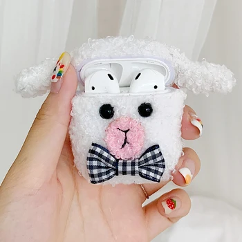 

AZiMiYO Plush sheep Wireless Bluetooth Earphone Case For AirPods Silicone Headphones Cases For Airpods 1 2 Protective Cover