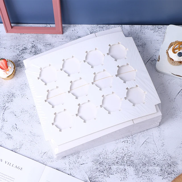 20 stuks koekjesdoosjes met kijkvenster, bruin papier, cupcake-box