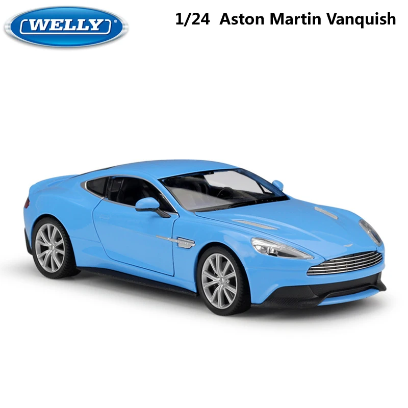 WELLY литая модель автомобиля 1:24 Масштаб спортивный автомобиль Aston Martin Vanquish симулятор металлический сплав гоночная игрушка автомобиль для мальчика Подарочная коллекция