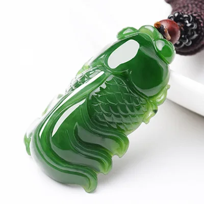 

Direct selling Xinjiang Hetian Jade Jade Fish Pendant natural jadees fashion goldfish necklace jades pendant lucky amulet
