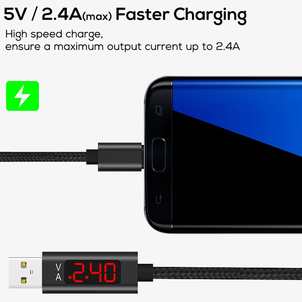 USB кабель VOXLINK 8 контактов напряжение и ток интеллектуальный дисплей быстрая