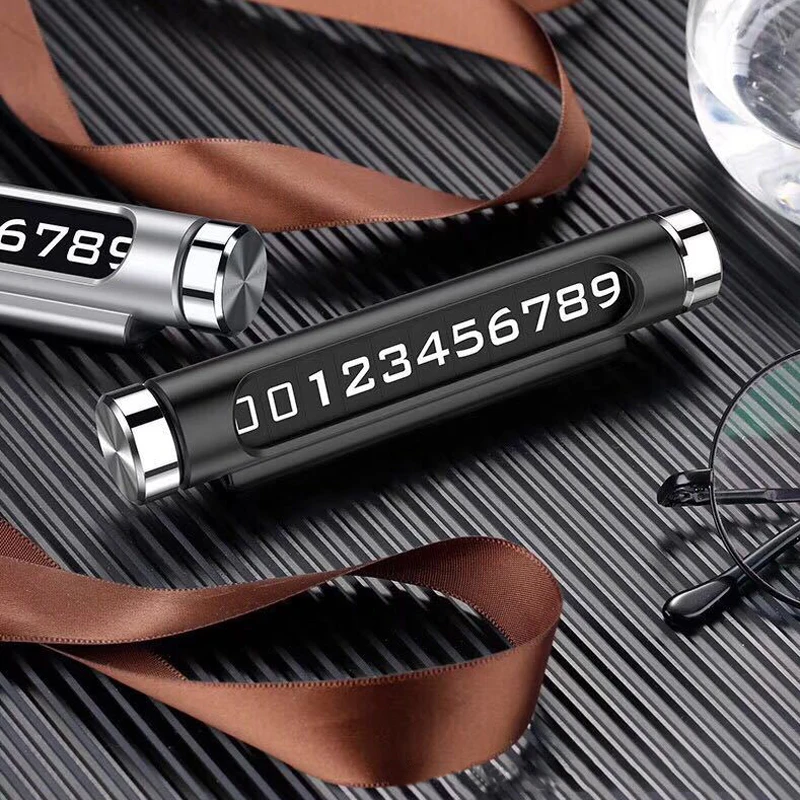 

Luminous Car Temporary Parking Card Phone Number Plate Magnetic Adsorption Design 3D Auto Mobile Phone Number Card Car Sticker