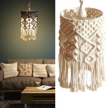 

Hand-knitted Lampshade Hanging Lamp Decoration Nordic Ins Bohemian Charm For Living Room Bedroom Wedding