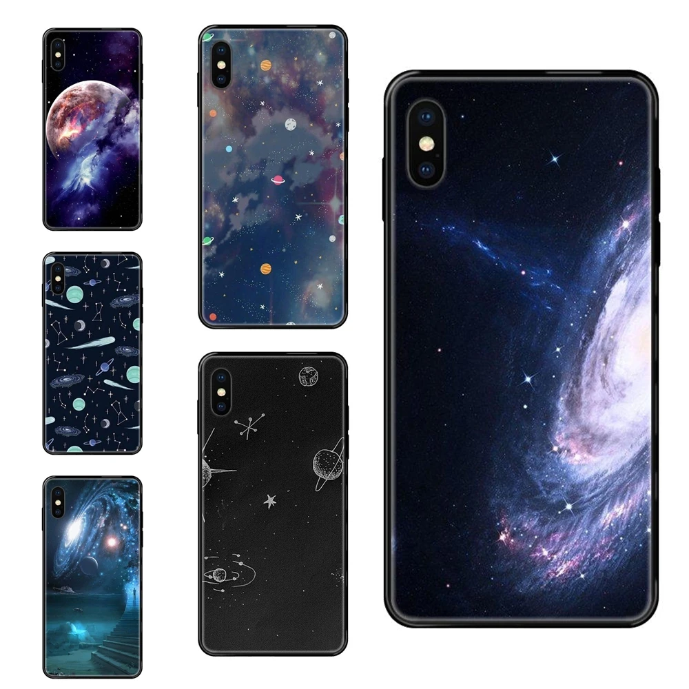 Для Apple iPhone 11 12 Pro 5 5S SE 5C 6 6S 7 8 X 10 XR XS Plus Max Глянцевая космическая планета Звезды