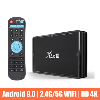 

X96H TV BOX Android 9.0 Smart TV BOX Max 4GB RAM 64GB Quad Core Dual Wifi Youtube Google PlayStore 4K Android TV Box Set Top Box
