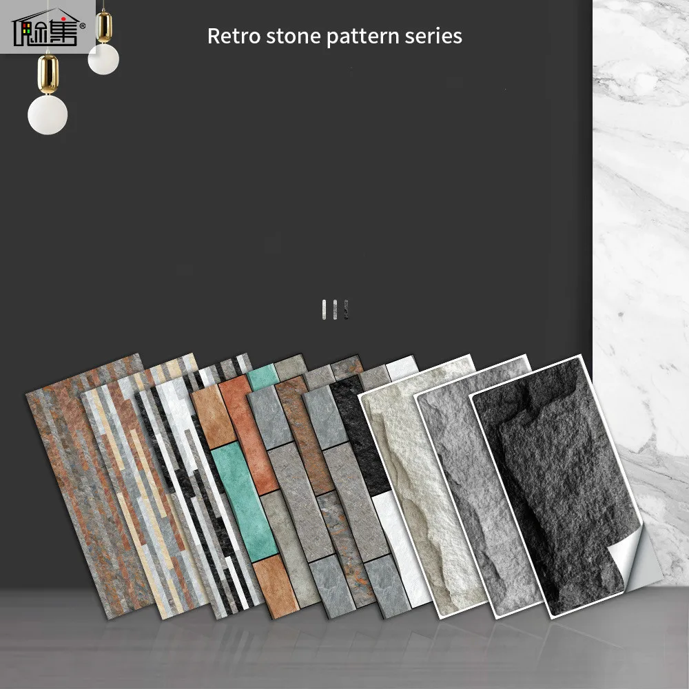American retro matte frosted brick decorative wall sticker three dimensional stone for bedroom and living room | Дом и сад