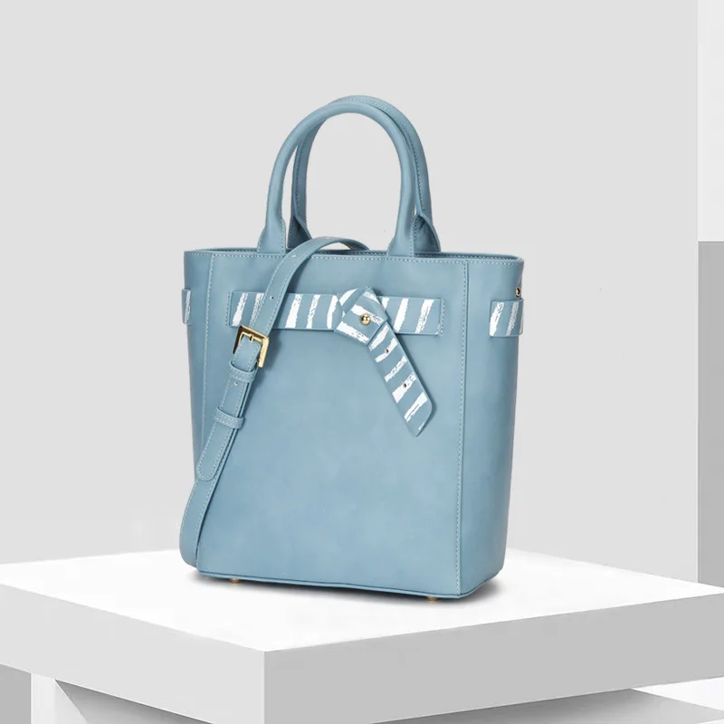 

New Arrival Genuine Leather Fashion Design Women's Handbag Large Capacity Casual Tote Shoulder bag Solid Color Luxury Bucket Bag