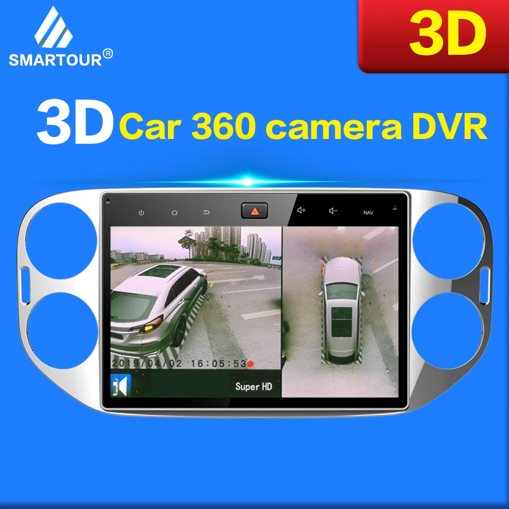 3D Автомобильный видеорегистратор Smartour, система объемного обзора, 360 градусов, панорама для вождения птиц с 4 камерами для Honda XRV 3D Автомобильный видеорегистратор Smartour, система объемного обзора, 360 градусов, панорама для вождения птиц с 4 камерами для Honda XRV