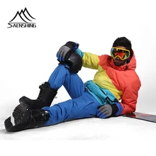 SAENSHING, лыжный костюм для мужчин, супер теплый, водонепроницаемый, 10 K, лыжная куртка, лыжные штаны, мужские костюмы для сноубординга, дышащие комплекты для катания на лыжах