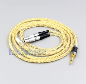 

LN006494 3.5mm 2.5mm 4.4mm 8 Cores 99.99% Pure Silver + Gold Plated Earphone Cable For Ultrasone Jubilee 25E dition ED8EX ED15