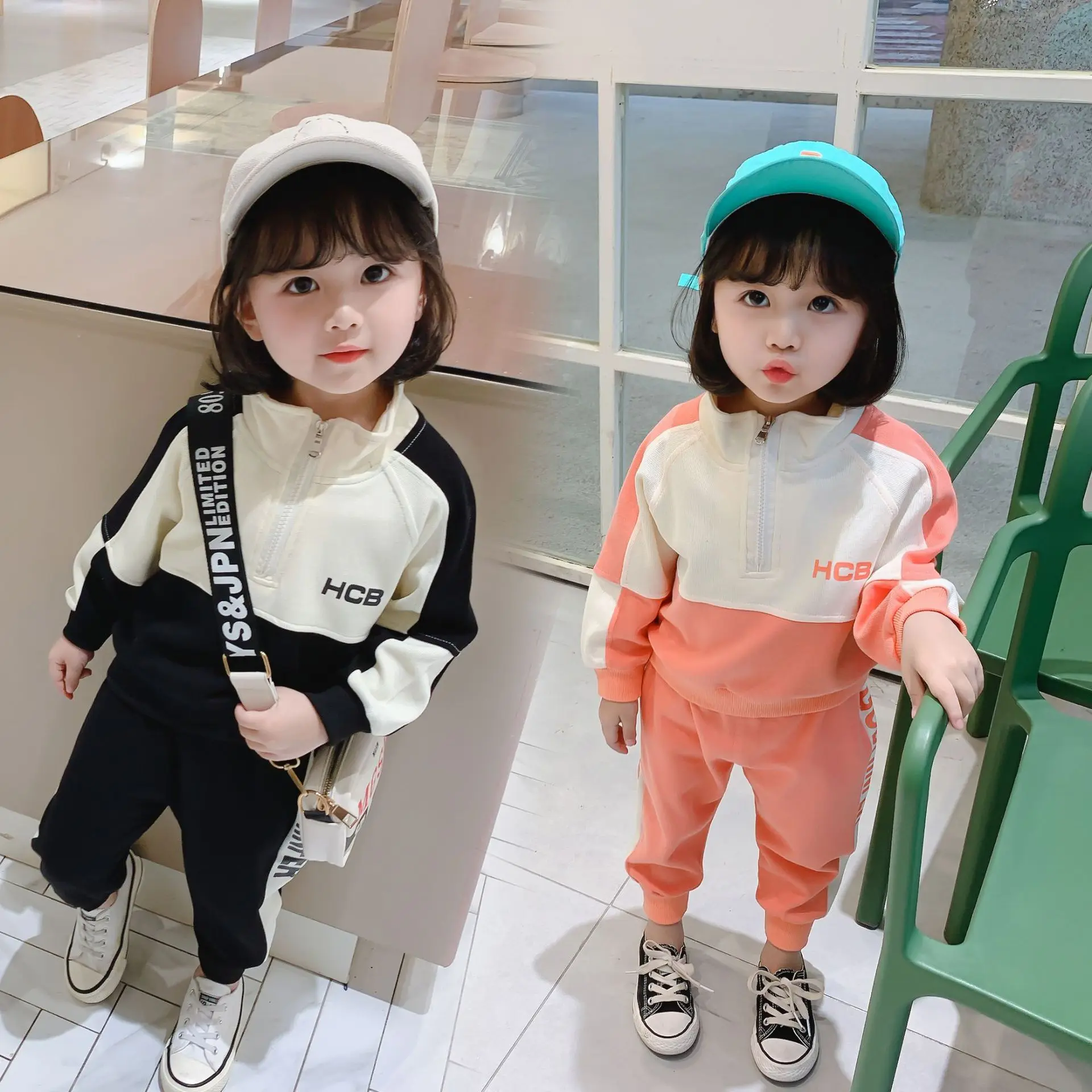 

Spring New Style Men And Women Children University Style Casual Sports Printed Lettered Mixed Colors Zip-up Shirt Pullover Half-