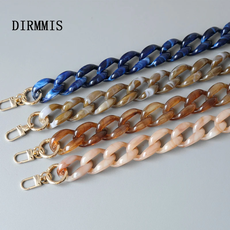 New Fashion Woman Bag Accessory Detachable Replacement Blue Pink Brown Acrylic Chain Luxury Strap Resin Shoulder Clutch Chain diy new fashion woman handbag accessory chain pink detachable resin blue luxury strap women clutch shoulder purse chain