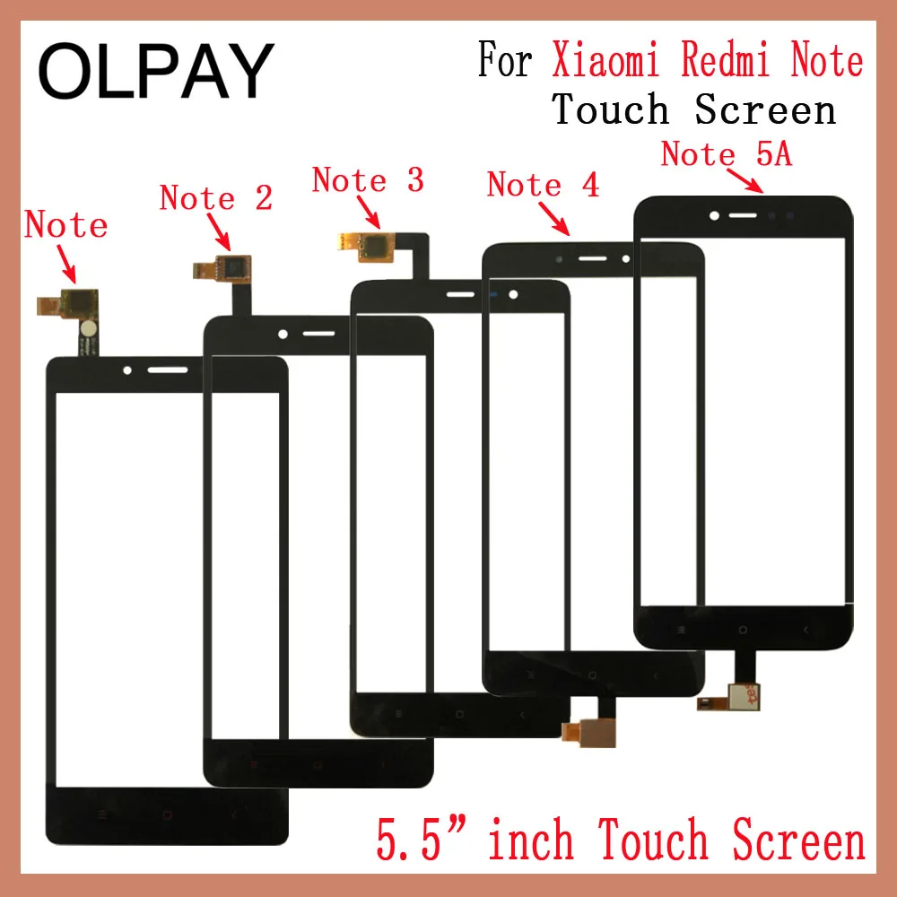 Mobile Phone 5.5'' inch Touch Screen For Xiaomi Redmi Note 1 Note 2 Note 3 Note 4 Note 5A Touch Glass Digitizer Sensor Repair