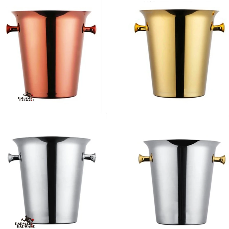 2L/4L European Style Stainless Steel Ice Bucket Wine Champagne Wine Chiller Bottle Cooler Beer Chiller Ice Barrel