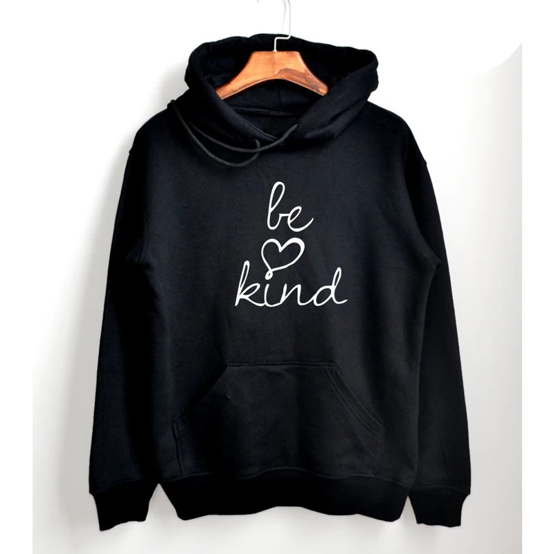 Be kind, женские толстовки, повседневные, чистый хлопок, с сердечком, графический пуловер, весна-осень, женская одежда, уличная одежда, графическая Прямая поставка
