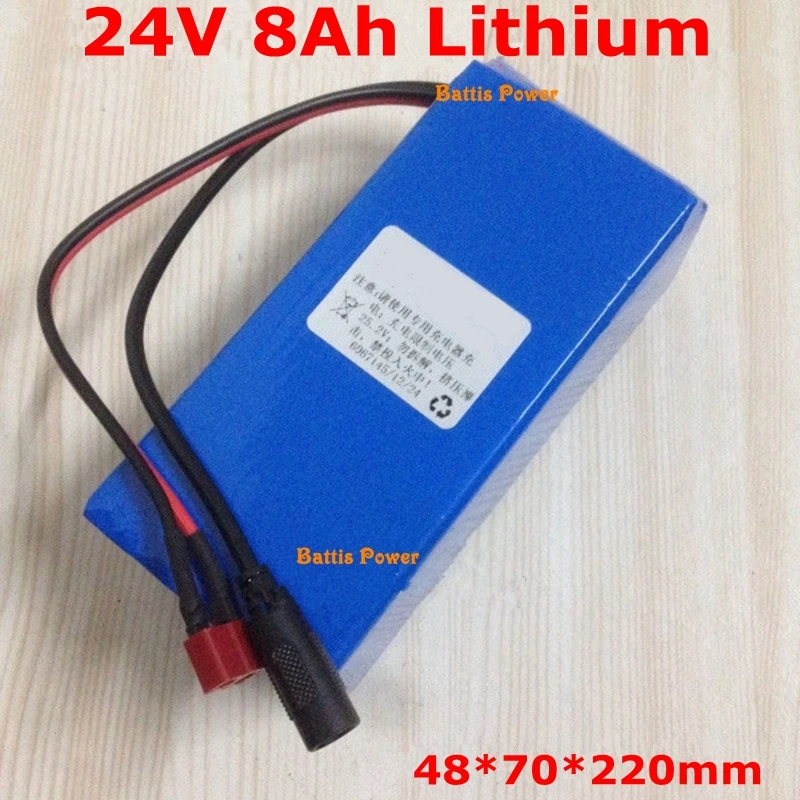 Батарея Battis 24v 8ah 24v 8000mah литий-ионная аккумуляторная батарея для электровелосипеда 24v 250w 300w мотор с 15A BMS+ зарядное устройство