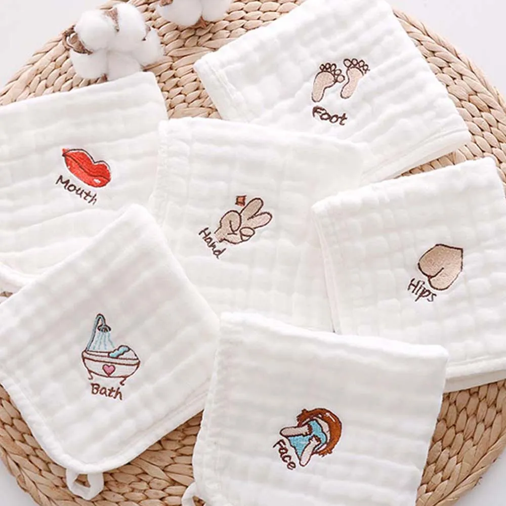 Serviettes pour bébé en gaze de coton 30*30cm | Serviettes pour le visage de bébé, serviettes pour bébé doux, serviettes de Saliva d'alimentation pour bébés