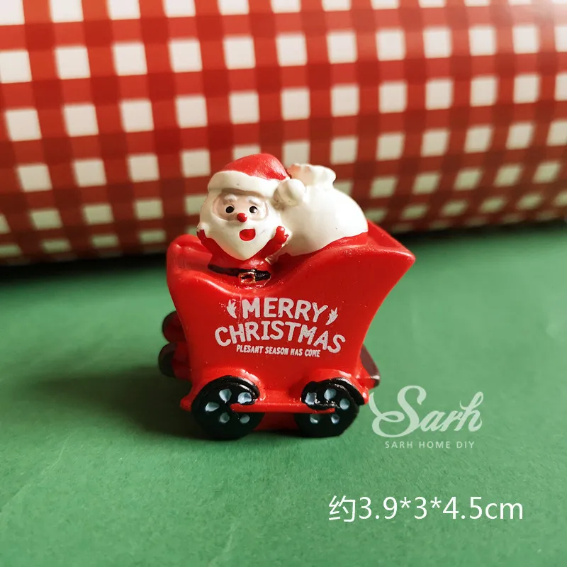 Car old man Merry Christmas Tree Arch Cake Topper for Xmas Party Supplies Snowman Santa Claus Decoration Baby Shower Baking Kid Love Gifts - Color: Car old man