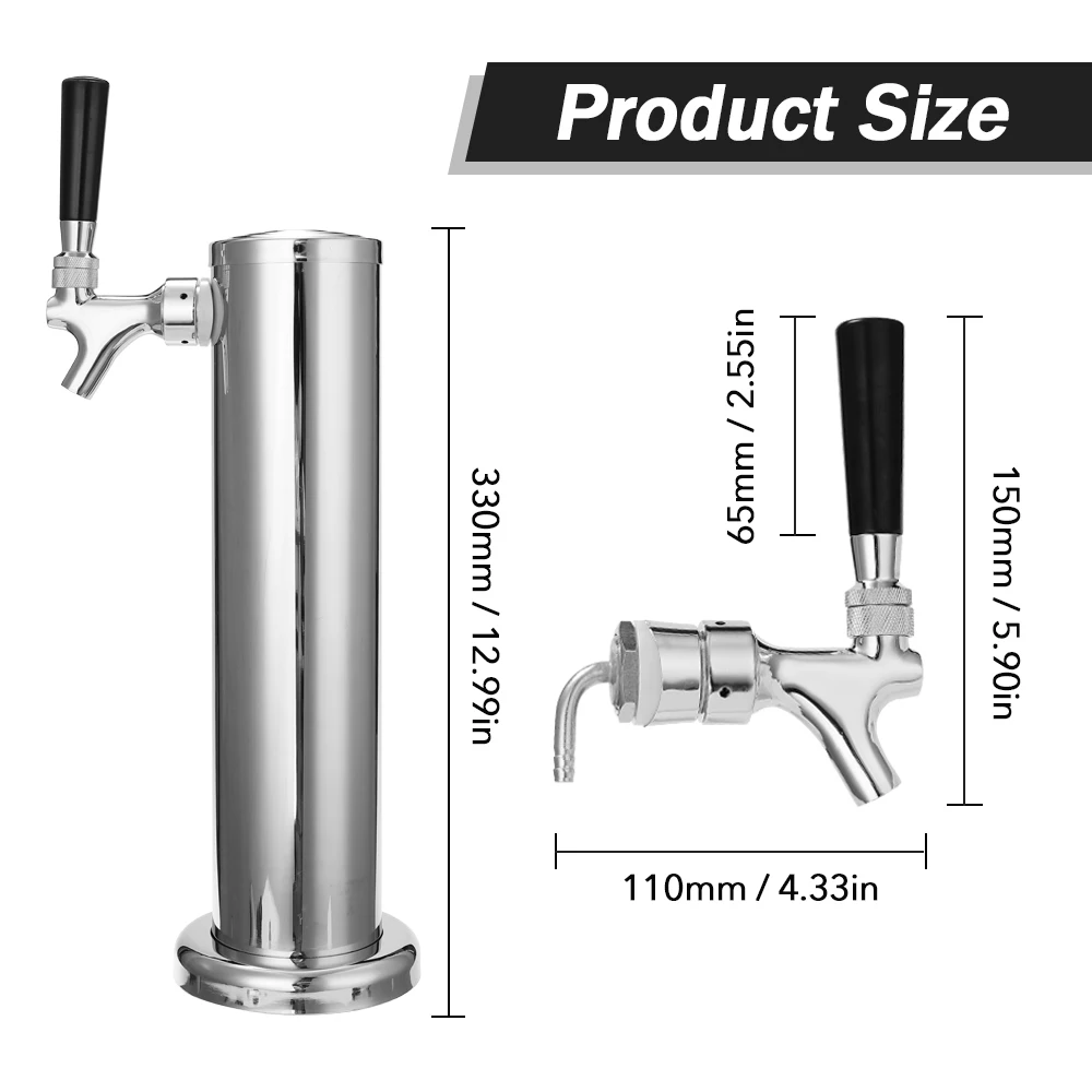 Hot Stainless Steel Beer Tower Tap Stopcock Draft Column Bar Accessories Towers For Home Brewing Homebrew bar party stores | Дом и сад