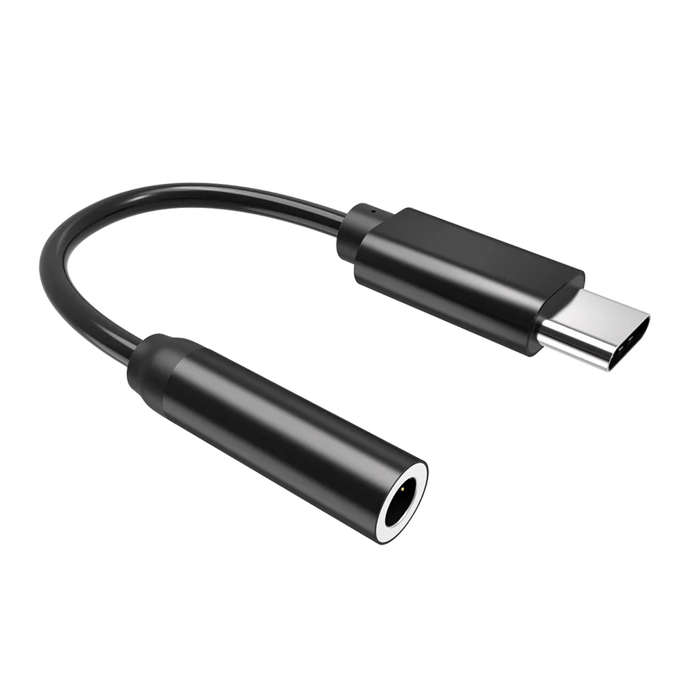 Черный Usb type C до 3,5 мм кабель Jack адаптер наушники AUX Наушники для samsung note 10 9 8 google pixel Xiaomi Mi 6 8 9 аудио кабель - Цвет: Черный