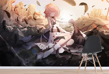 

[Self-Adhesive] 3D Short Hair Anime Girl 412 Japan Anime Wall Paper mural Wall Print Decal Wall Murals Belly