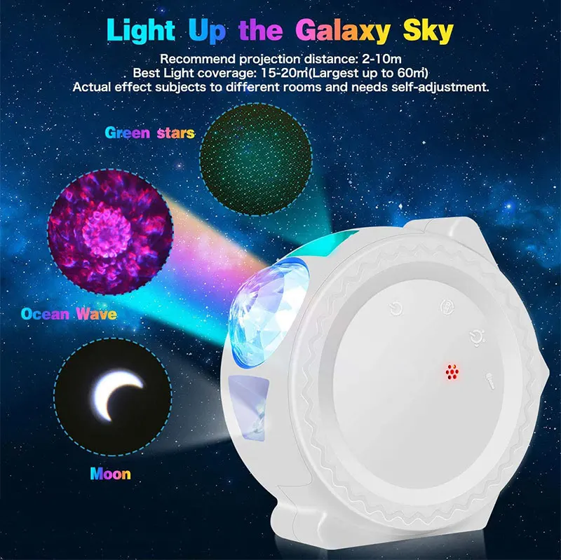 bright night light Smart Starry Sky Projector Galaxy Projector 3in1 Night Light Ocean Voice Music Control LED Lamp For Kid Gift Smart Life XIAOMI cat night light