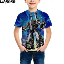 LIASOSO – T shirt décontracté Harajuku sci fi Mecha Fighter, haut surdimensionné Vintage et tendance pour hommes et femmes 