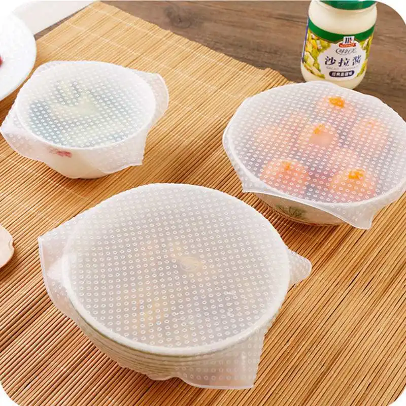 Reusable Silicone Bowl Cover Food Wrap Seal Vacuum Lid Stretch Kitchen Tool Multifunctional Fresh Keeping | Дом и сад