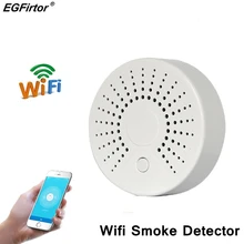 Wi-Fi Аккумулятор для детектора дыма пожарной сигнализации домашний датчик умный дом сигнализация приложение дистанционное управление оповещения