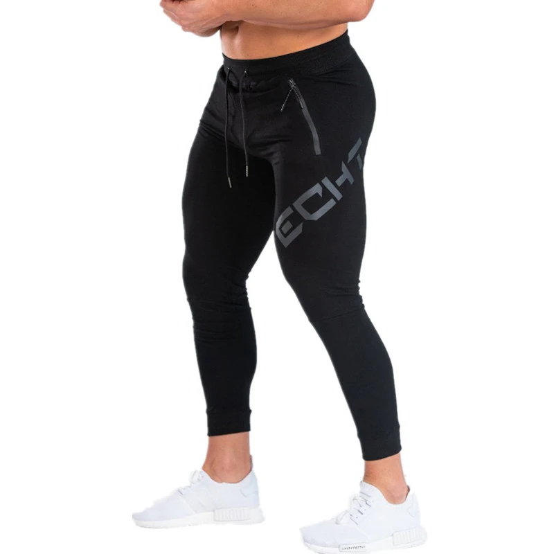 YEMEKE мужские повседневные Фитнес джоггеры брюки тренажерные залы стрейч хлопок Мужские обтягивающие спортивные брюки тонкие тренировки быстросохнущие компрессионные брюки
