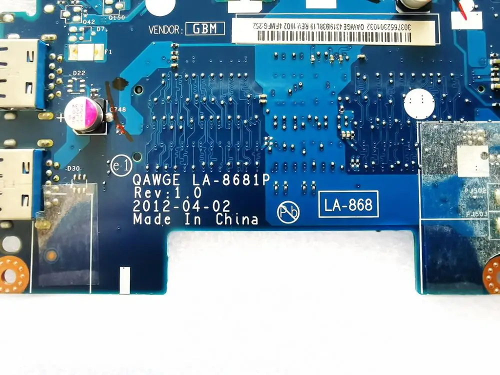 Original para Lenovo Portátil Placa-mãe Qawge La-8681p Testado Bom Frete Grátis G485 E1-1200 - Imagem 3