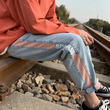

Spring New Loose Hip Hop Jeans For Pantalon Homme Jean Men Streetwear Men's Straight Tide Brand Long Pants Korean Trend Wild