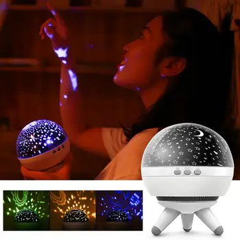 

Rotating Night Light Lamp Projection Projection Lamp Creative Romantic Star Moon 15*15*17cm Ocean World Baby Sleep