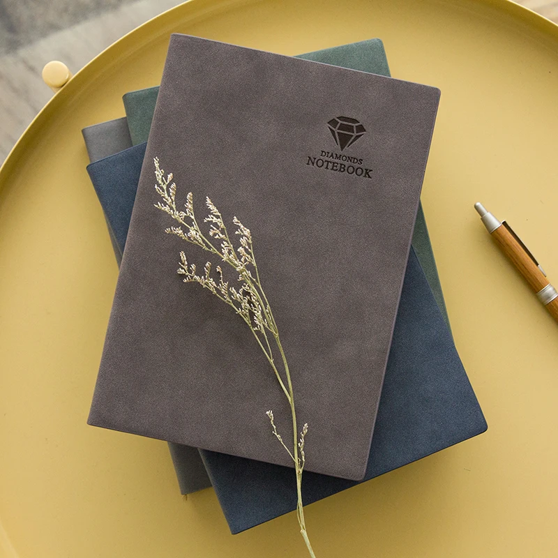 

A7 Stationery Vintage Leather Nobal Blue Coffee Gray Notepad Line Paper Diary Notebook Book School Office Supplies